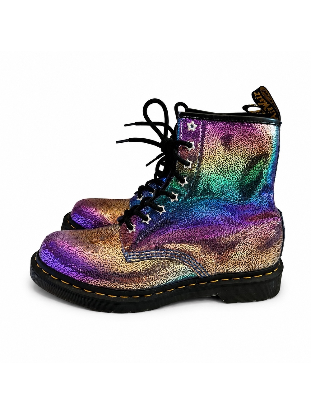 Dr. Martens 1460 Iridescent Rainbow Holographic Boots US 9 - Picture 2 of 5